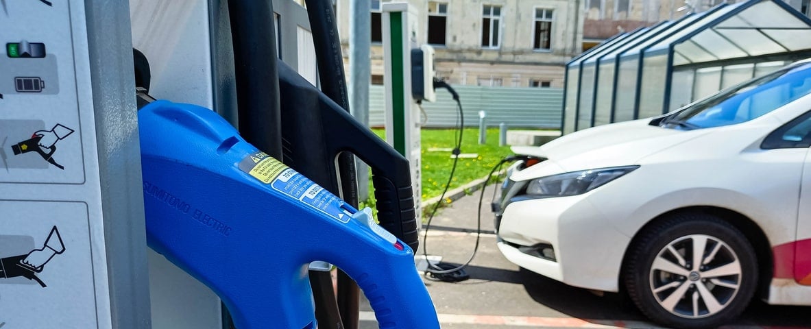 Borne de recharge pour voiture électrique.
